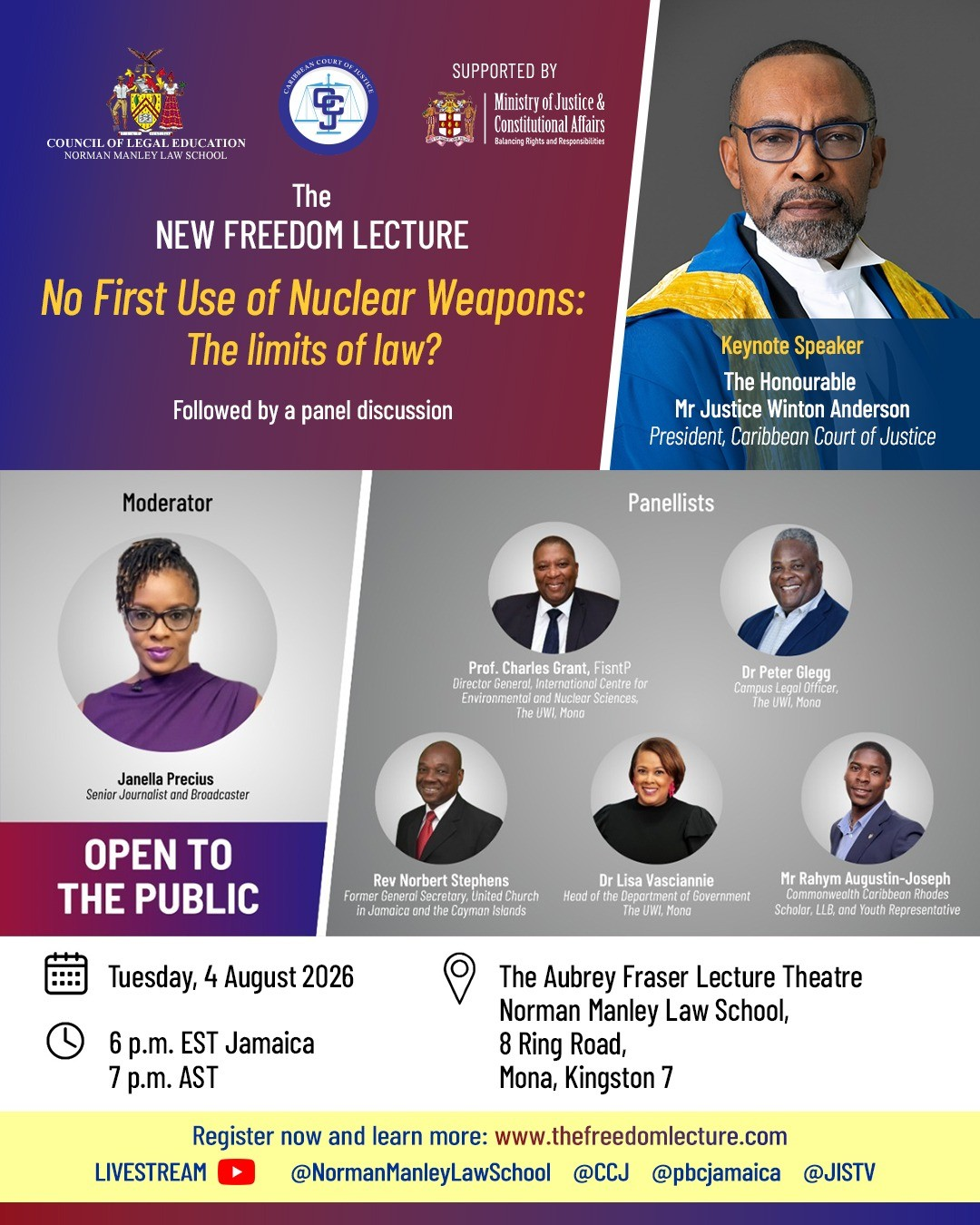 CCJ President to Deliver Keynote Address at The New Freedom Lecture