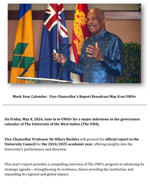 Save The Date: Vice Chancellor's Report To The University Council 