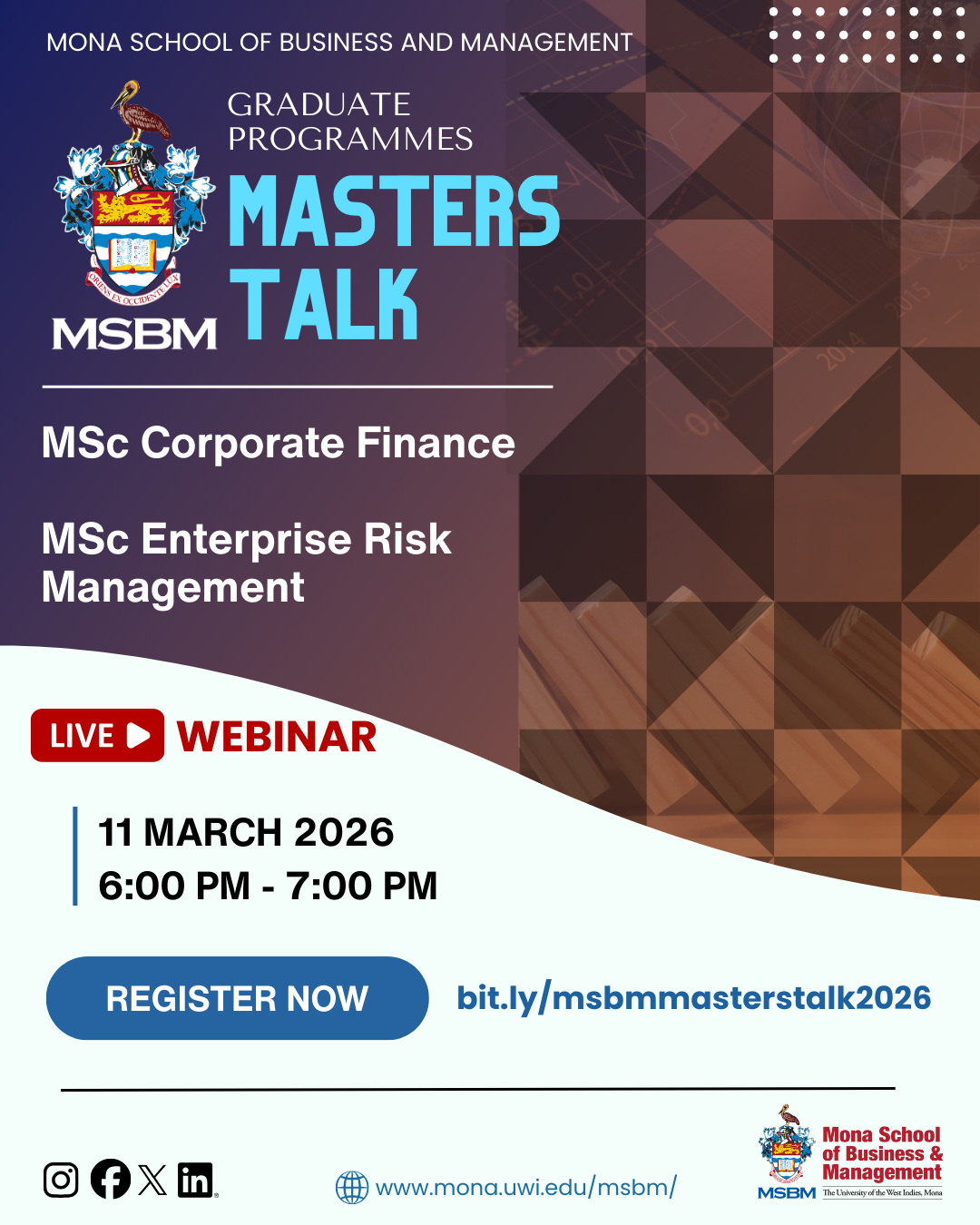 MSBM Masters Talk Webinar - MSc in Corporate Finance / Enterprise Risk Management