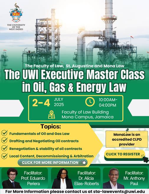 The UWI Executive Master Class in Oil, Gas and Energy Law