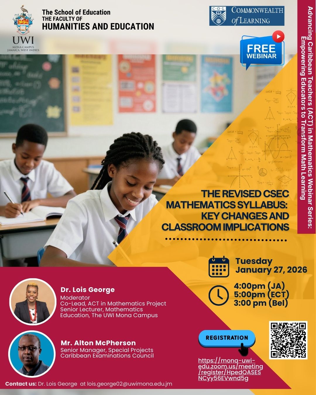 ACT in Mathematics Webinar - The Revised CSEC Mathematics Syllabus: Key Changes and Classroom Implications