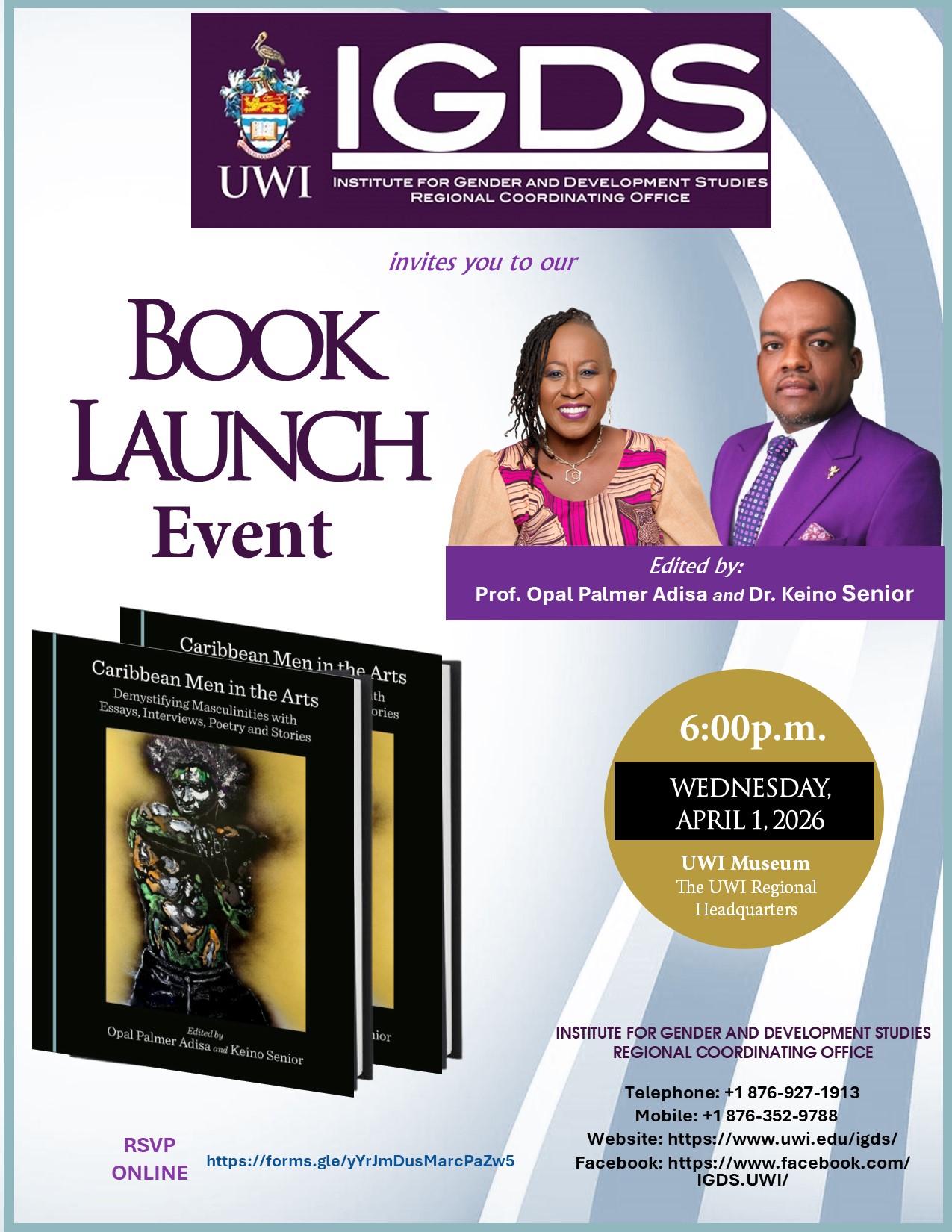 IGDS-RCO Book Launch Event: Caribbean Men in the Arts